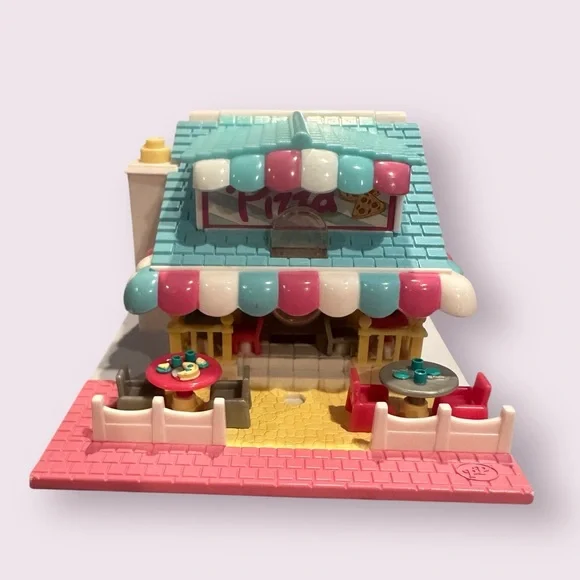 Vintage Blue Bird Polly Pocket Set Of Two Pizzeria And Pony Ride No Characters - Picture 7 of 12